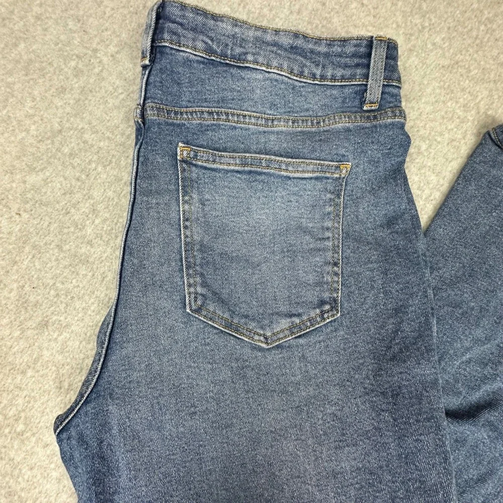 Michael Kors Womens Blue High Rise Wide Leg Denim Jeans Size‎ 14 Patch Pocket